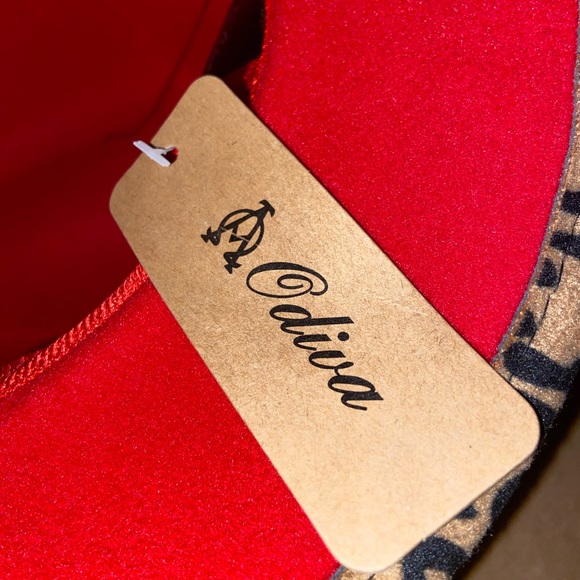 Leopard Print & Leather Strap Wide Brim Hat - Picture 8 of 8